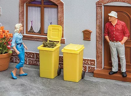 Pola 333225 G Scale Garbage Cans – Carts — Yellow pkg(2)