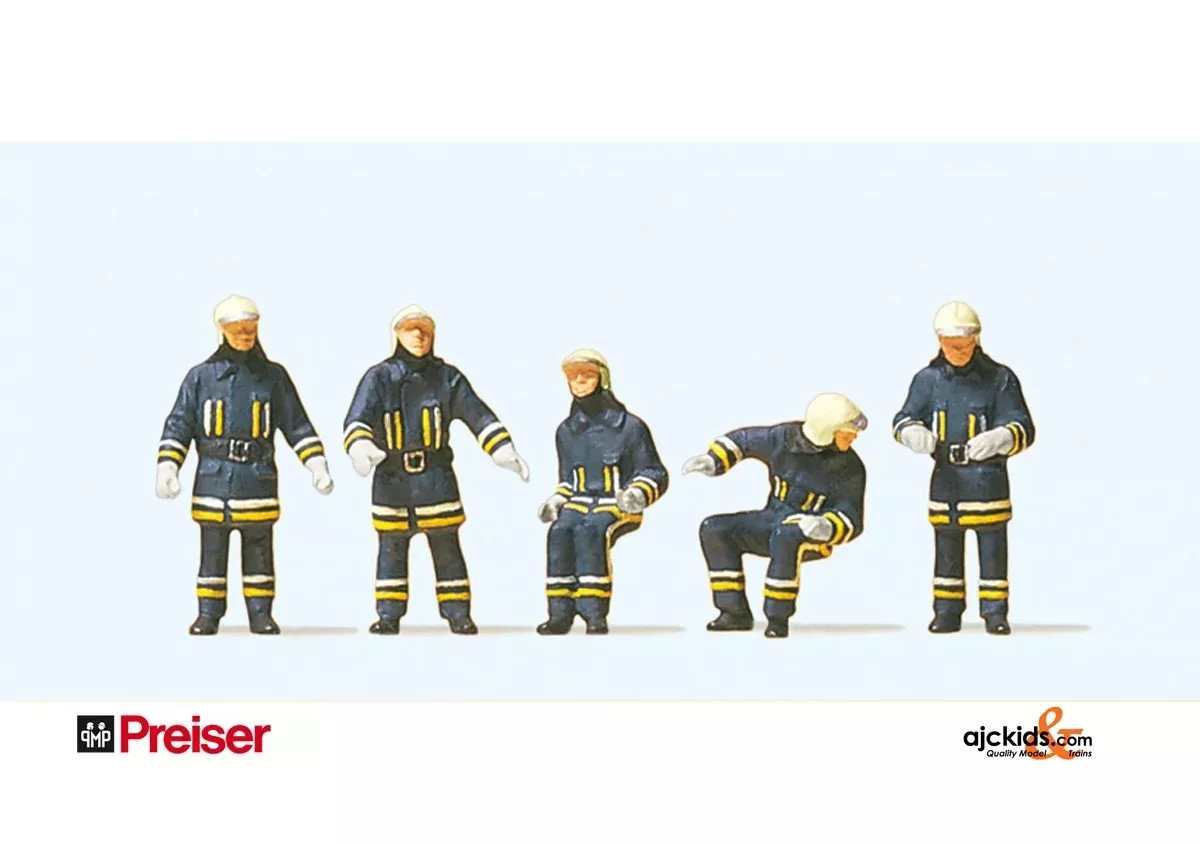 Preiser 10487 - Firemen At The Engine (5 pieces)
