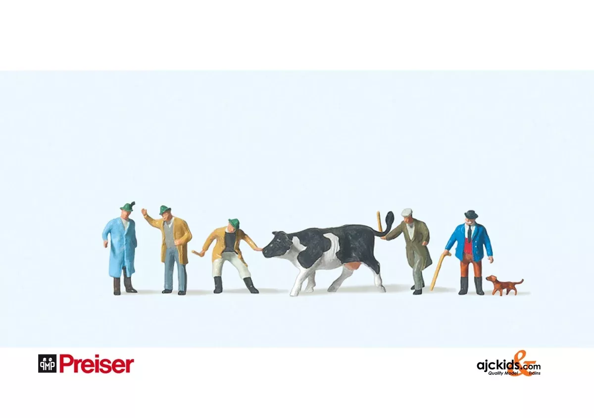 Preiser 79080 - At market, cow & figures
