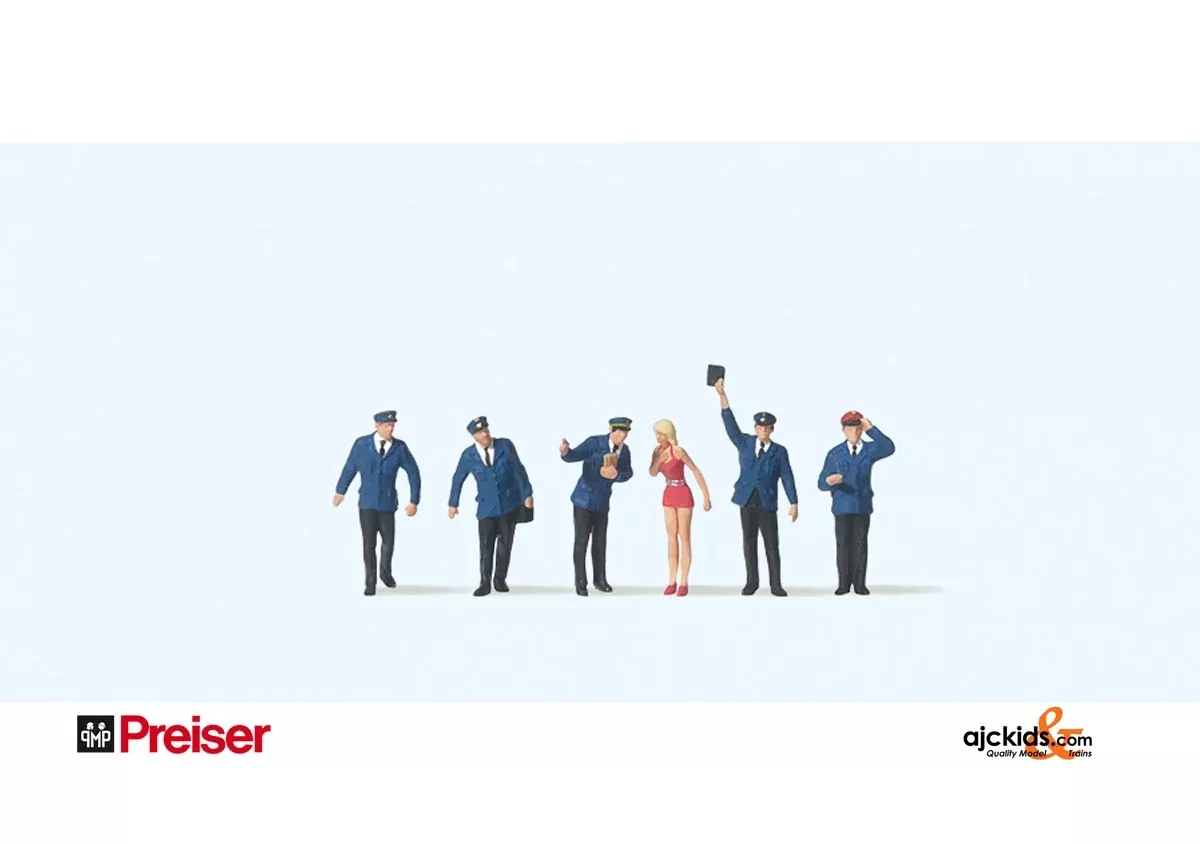 Preiser 79144 - Rlwy Personel with Psngr (6 pieces)