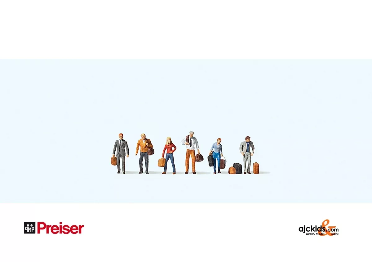 Preiser 88546 - Walking Pass with Luggage (6 pieces)