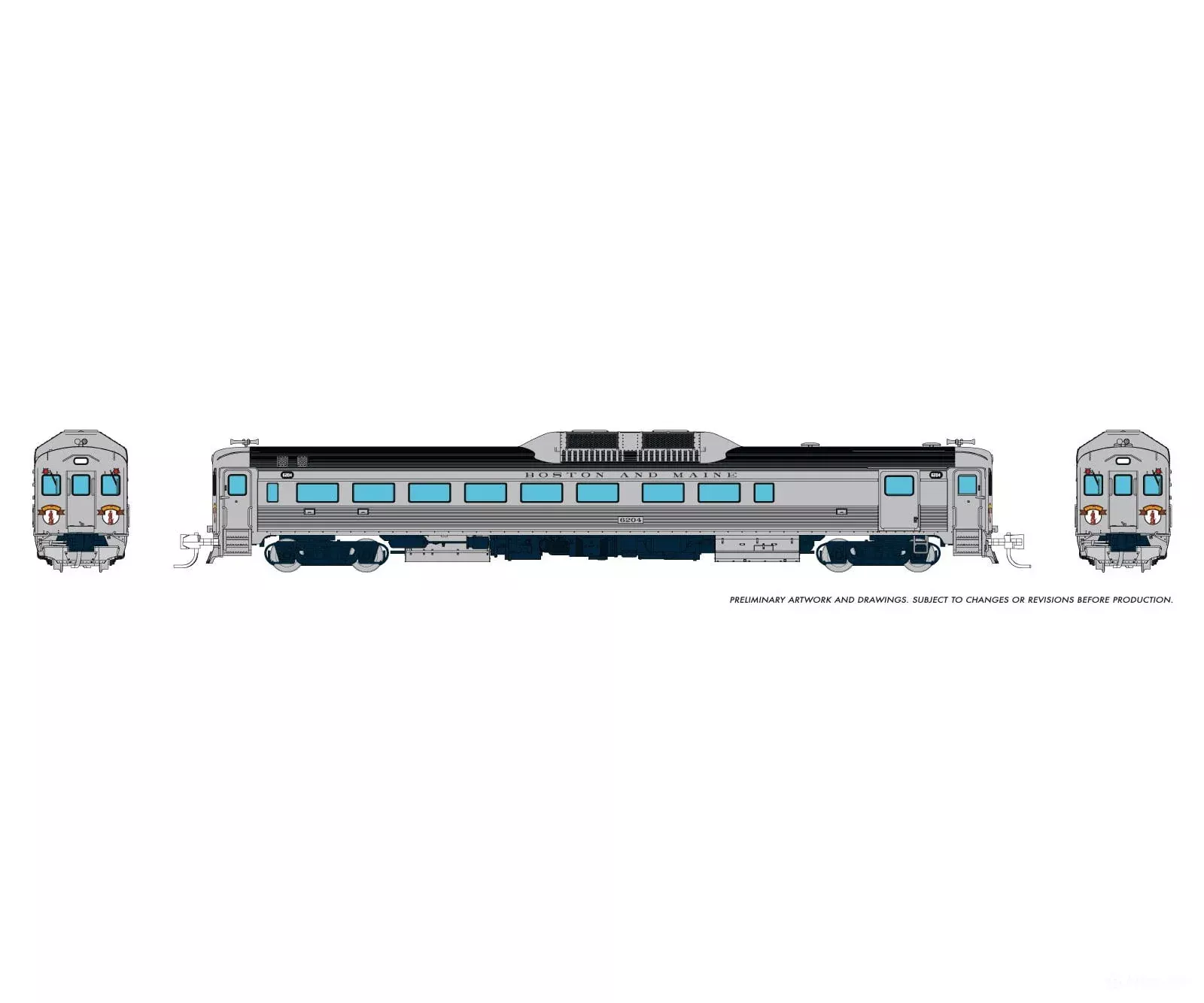 Rapido 516020 N Budd RDC-2 (Ph 1) (DC/Silent): Boston & Maine - Minuteman: #6204