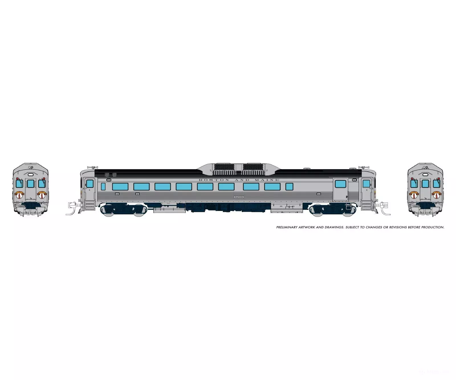 Rapido 516521 N Budd RDC-2 (Ph 1) (DC/DCC/Sound): Boston & Maine – Minuteman: #6209