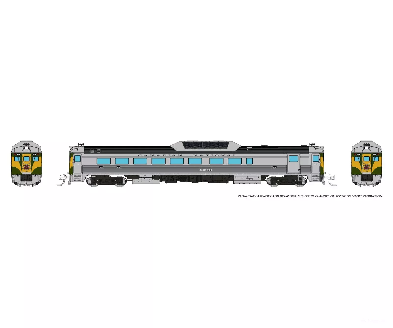 Rapido 516526 N Budd RDC-2 (Ph 2) (DC/DCC/Sound): Canadian National – Green Scheme: D204