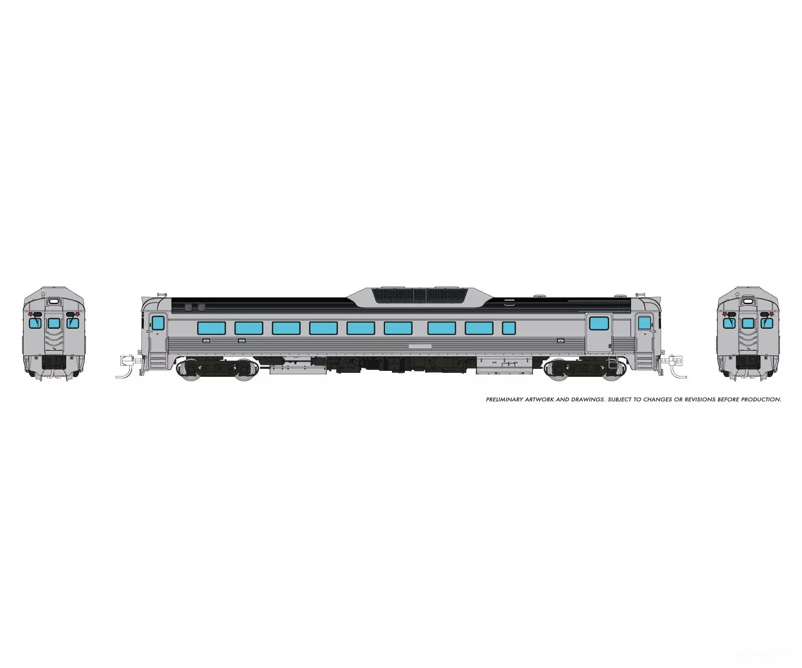 Rapido 516597 N Budd RDC-2 (Ph 2) (DC/DCC/Sound): Painted, Unlettered
