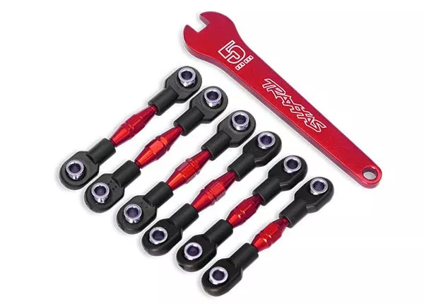Traxxas 8341R Red Front and Rear Alumninum Adjustable Camber Links for 4-Tec 2.0 and 4-Tec 3.0