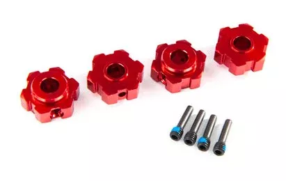 Traxxas 8956R Red Aluminum Hex Wheel Hubs for Maxx