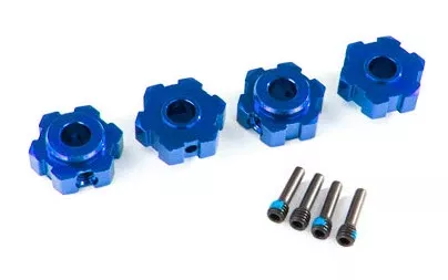 Traxxas 8956X Blue Aluminum Hex Wheel Hubs for Maxx