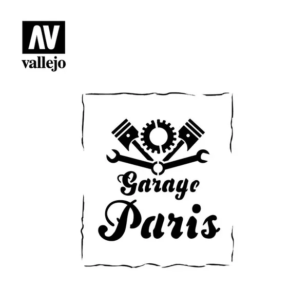 Vallejo ST-LET001 1/35 Vintage Garage Sign Stencil