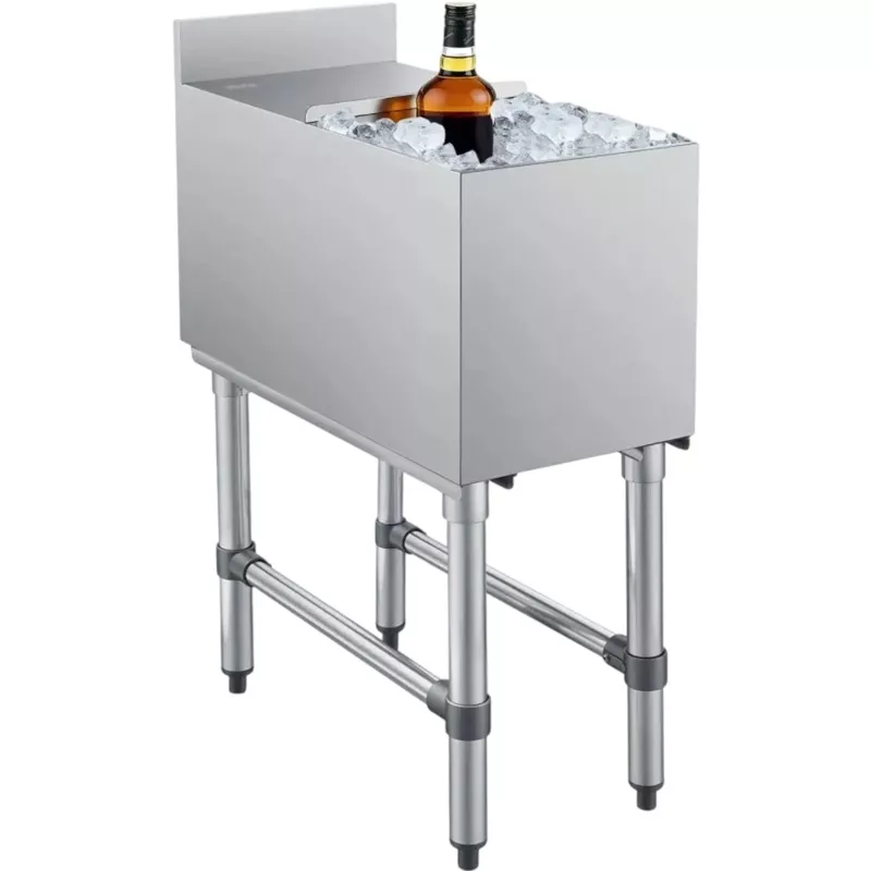 Vevor Commercial Ice Bin Stainless Steel Sliding Lid Ice Chest 39.6 Qt New