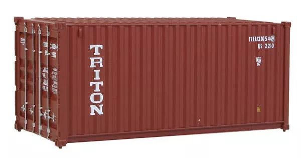 Walthers SceneMaster 8053 20' Corrugated Container - Assembled -- Triton (brown, white) HO Scale