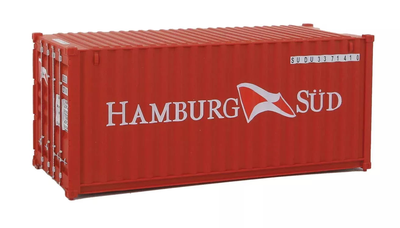 Walthers SceneMaster 8058 20' Corrugated Container - Assembled -- Hamburg Sud HO Scale