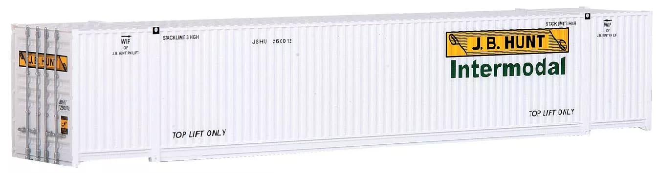 Walthers SceneMaster 8506 53' Singamas Corrugated Side Container - Ready to Run -- J.B. Hunt Intermodal (white, yellow, green) HO Scale