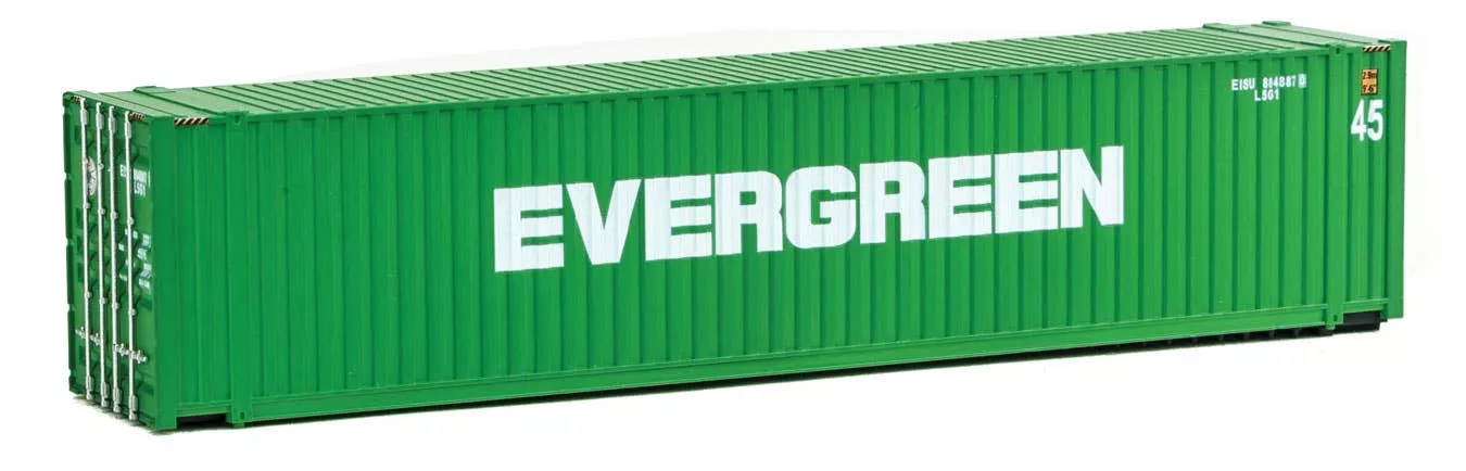 Walthers SceneMaster 8554 45' CIMC Container - Assembled -- Evergreen (green, white) HO Scale