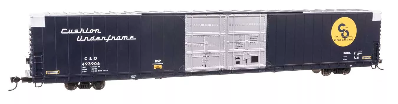 WalthersProto 102112 86' Pullman-Standard Double-Door Hi-Cube Boxcar - Ready to Run -- Chesapeake & Ohio #493906 HO Scale