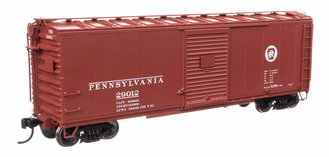 WalthersProto 102306 40' X29B Boxcar - Ready to Run -- Pennsylvania Railroad #29012 (1950s, Circle Keystone) HO Scale