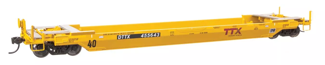 WalthersProto 109143 Gunderson Rebuilt All-Purpose 40' Well Car - Ready-To-Run -- DTTX (Forward Thinking) #455643 HO Scale